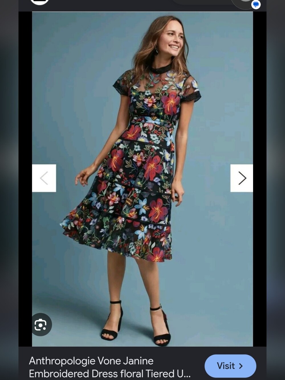 NWT Anthoropologie V Vone Maxi Dress with Floral Embroidery P2P 16",